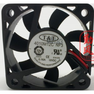 T&T 4010M12C NF3 12V 0.16A 3wires cooling fan